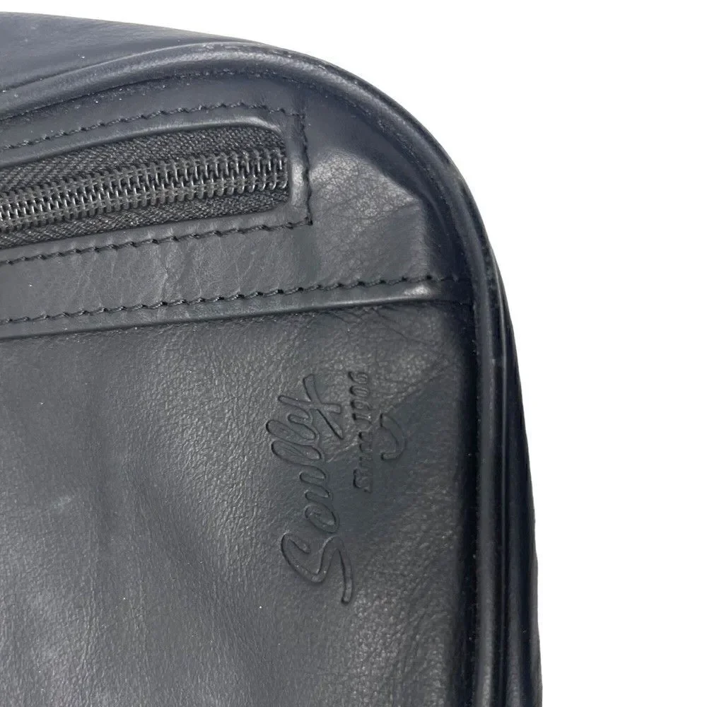 Scully messenger bag medium size Black leather Crossbody BoxU